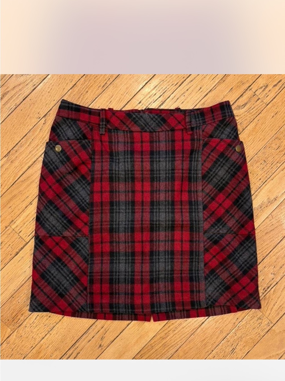Dark Academia Eddie Bauer Vintage Wool Plaid Mini Skirt